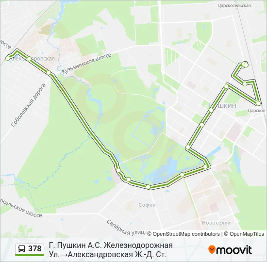 Автобус 378: карта маршрута