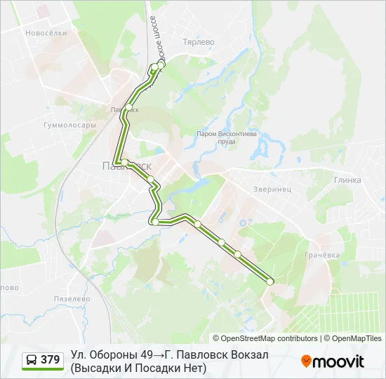 Автобус 379: карта маршрута