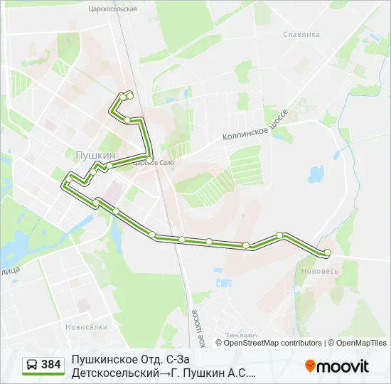 384 Bus Line Map