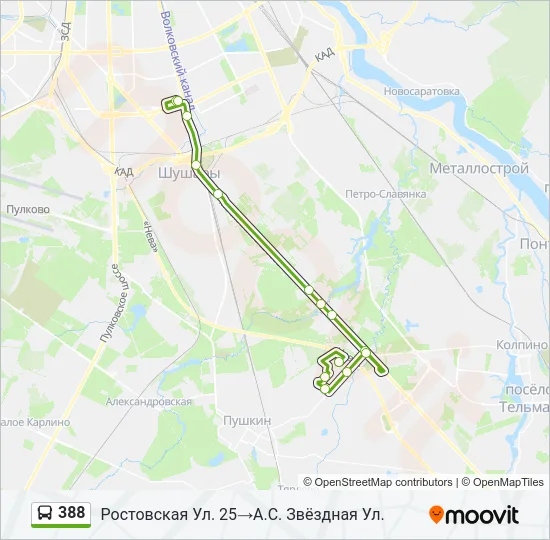 388 Bus Line Map