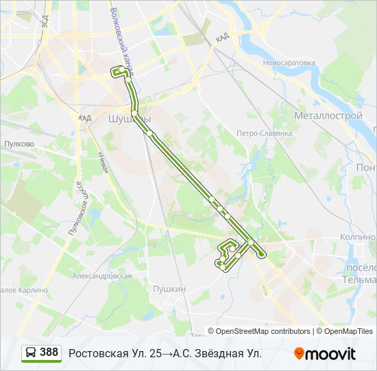 388 bus Line Map