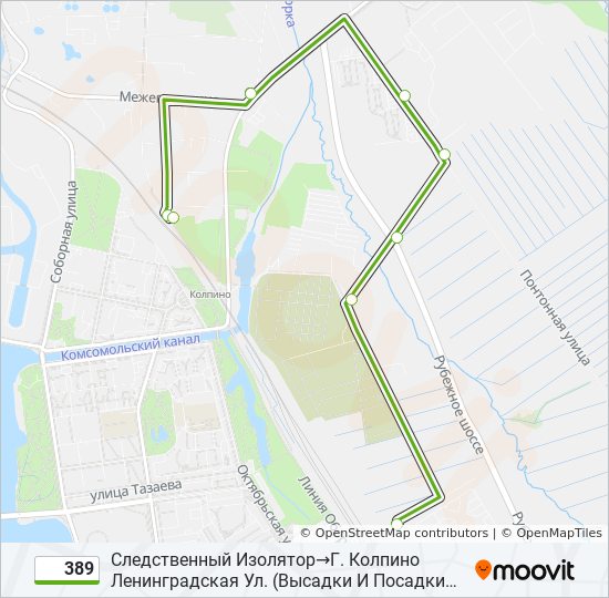 389 bus Line Map