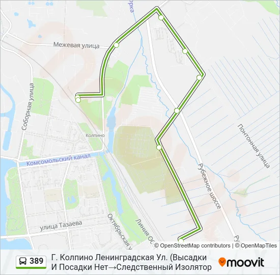 389 Bus Line Map