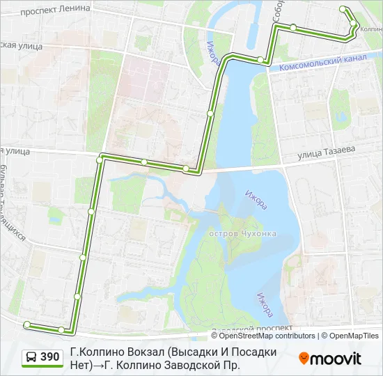390 Bus Line Map