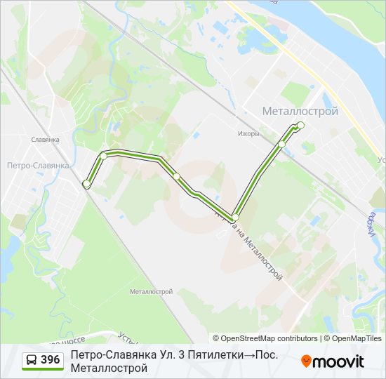 Автобус 396: карта маршрута