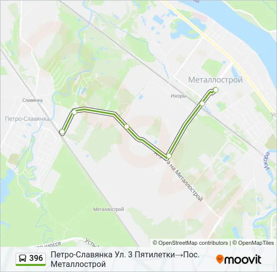396 Bus Line Map