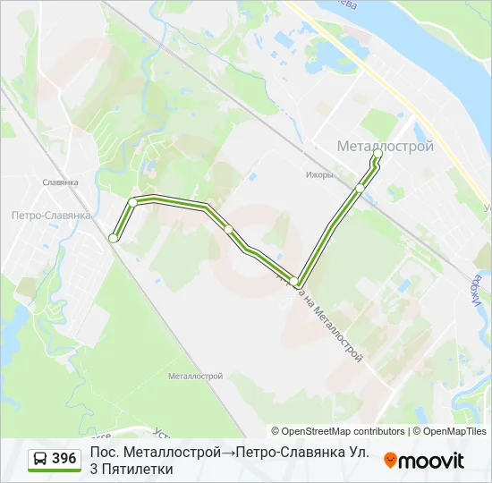 396 Bus Line Map