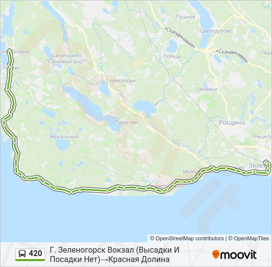 Автобус 420: карта маршрута