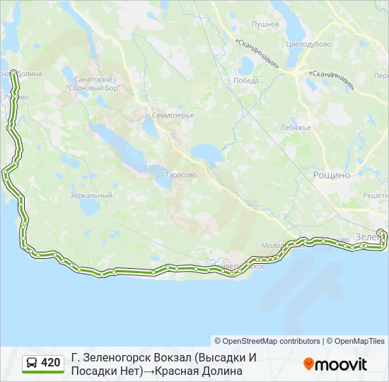 Автобус 420: карта маршрута