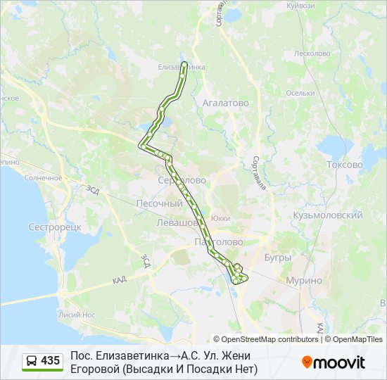 435 bus Line Map