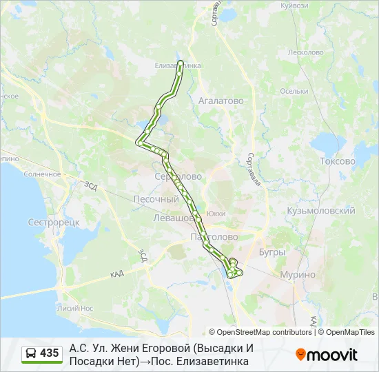 435 Bus Line Map