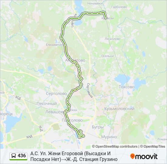 436 bus Line Map