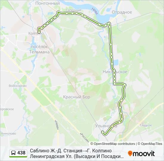 438 Bus Line Map
