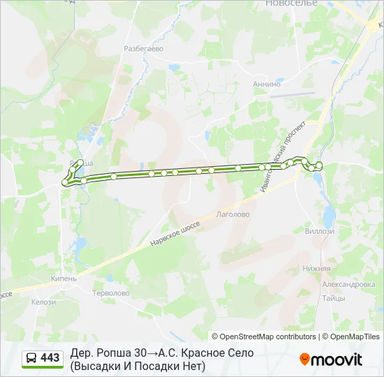 443 Bus Line Map