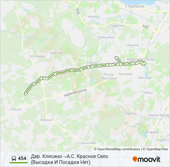 454 bus Line Map