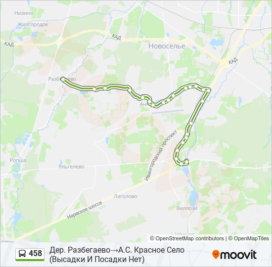 458 bus Line Map