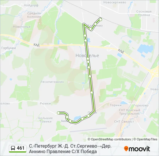 461 Bus Line Map