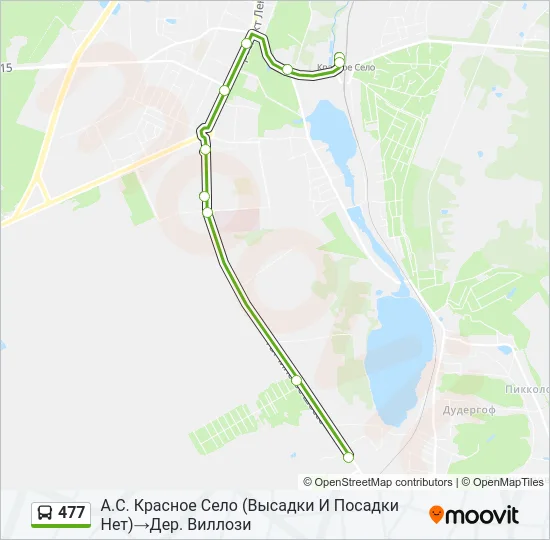 Автобус 477: карта маршрута
