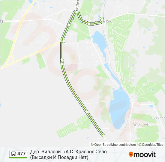 Автобус 477: карта маршрута