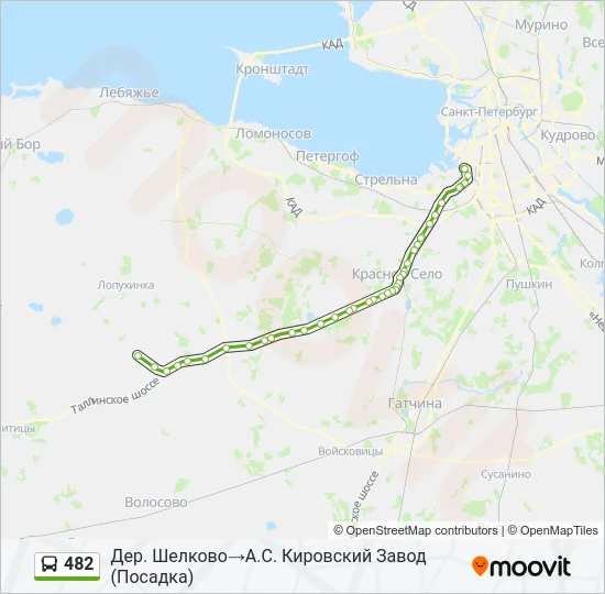Автобус 482: карта маршрута