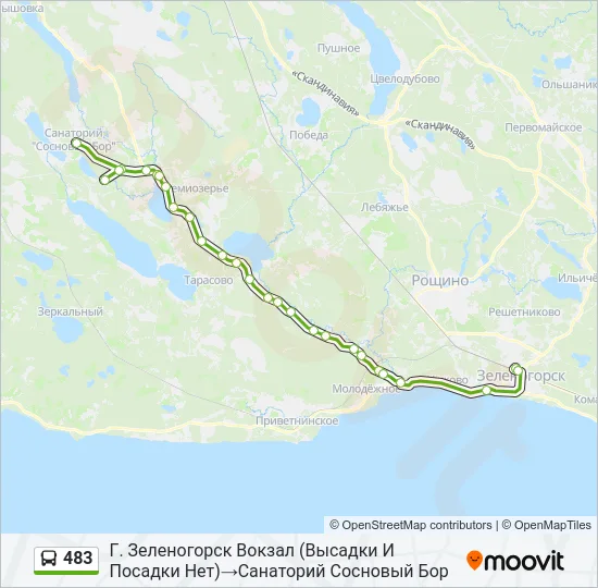 Автобус 483: карта маршрута