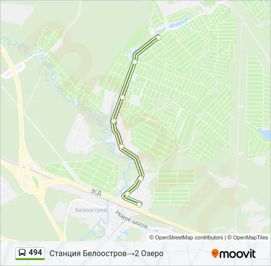 Автобус 494: карта маршрута