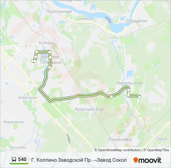 540 Bus Line Map