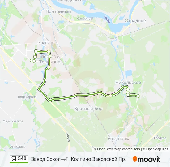 540 Bus Line Map