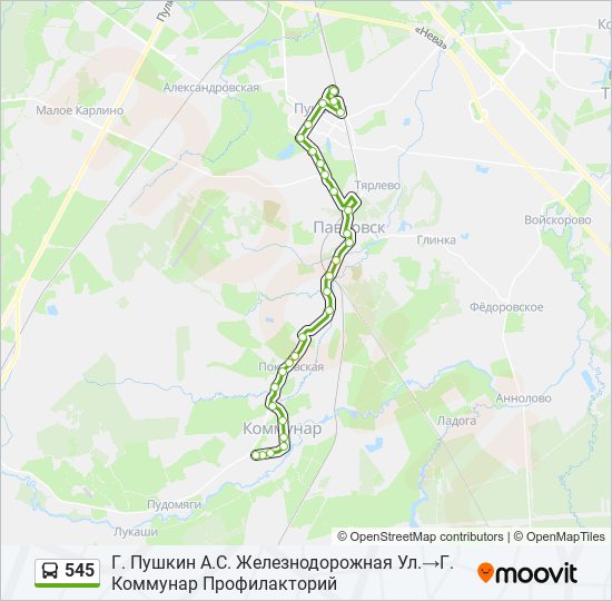 Расписание автобусов коммунар. Автобус 545 маршрут. Маршрут 545 Долгопрудный. Маршрут 545 автобуса Пушкин. 545 Маршрутка Пушкин маршрут.