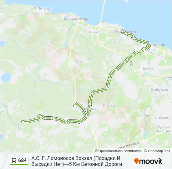 684 Bus Line Map