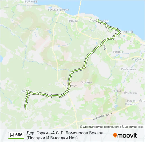 686 Bus Line Map
