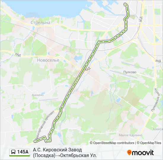  145А: карта маршрута