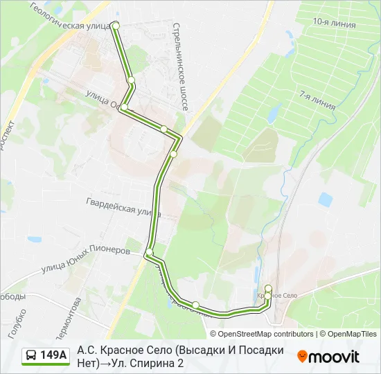 149А Bus Line Map