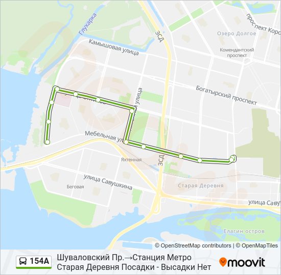 154А Bus Line Map
