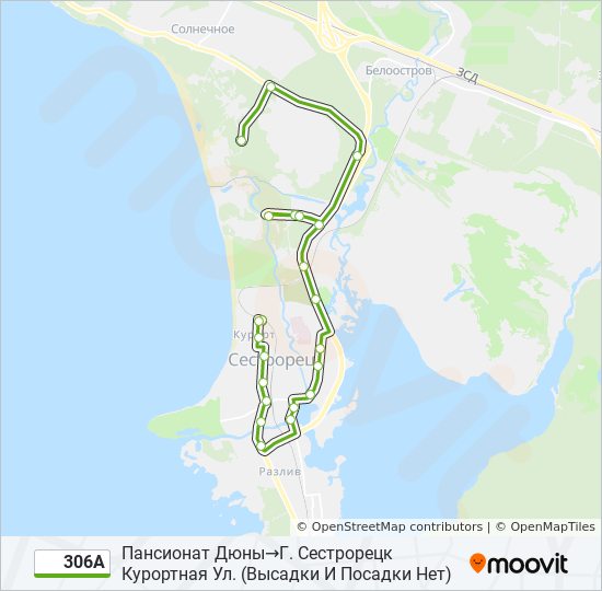 306А bus Line Map