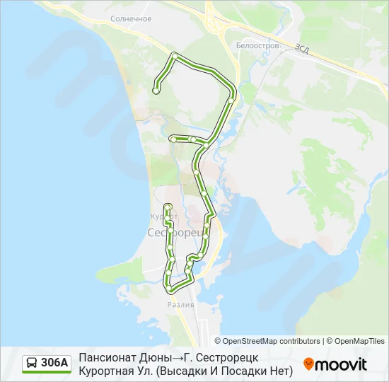 306А Bus Line Map