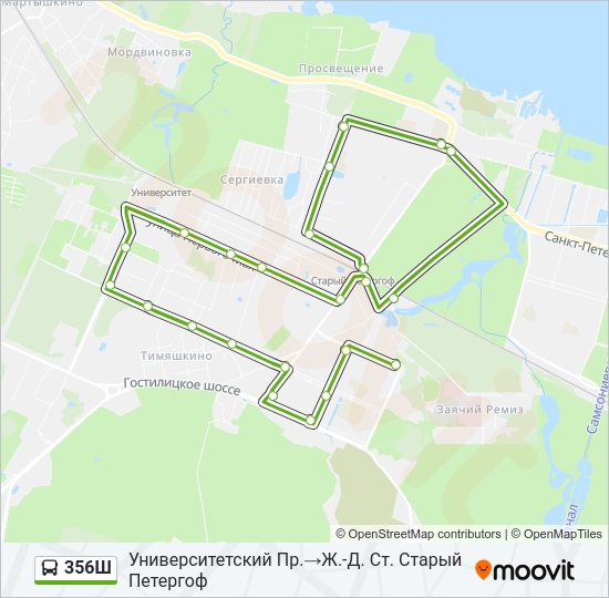 356Ш Bus Line Map