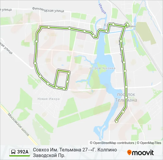 392А Bus Line Map