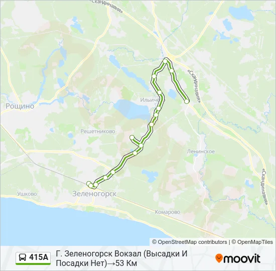 Автобус 415А: карта маршрута