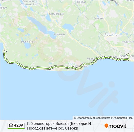 Автобус 420А: карта маршрута