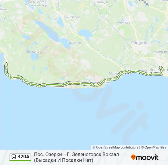 Автобус 420А: карта маршрута