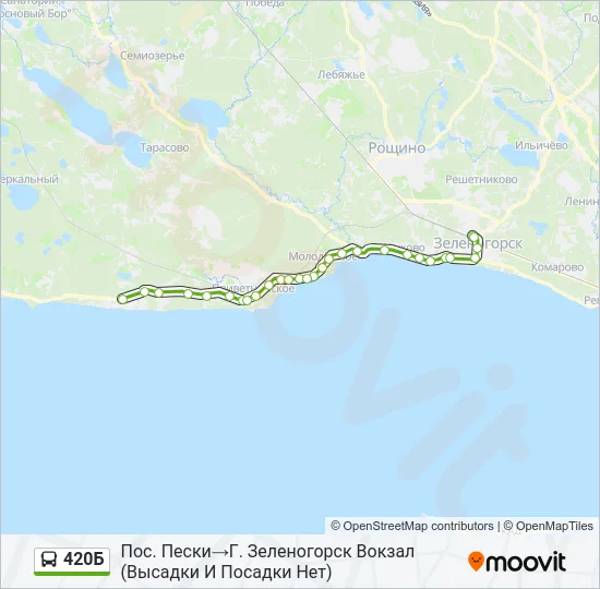 Автобус 420Б: карта маршрута