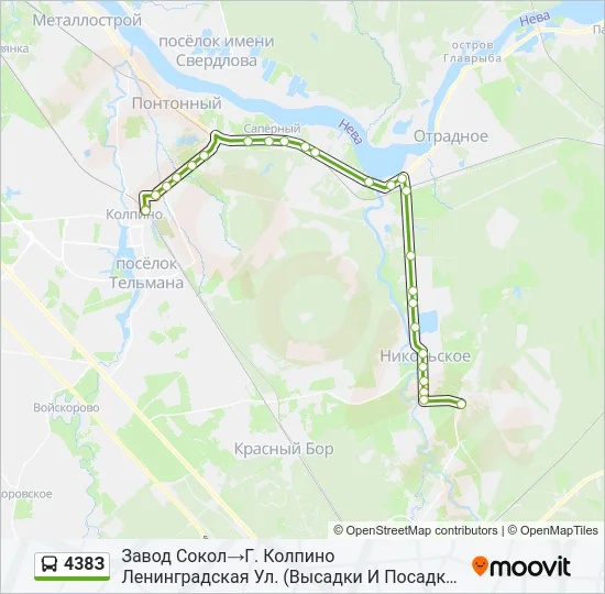 438З Bus Line Map