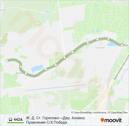 442А Bus Line Map