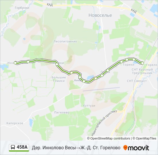 458А bus Line Map