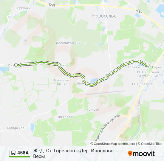 458А Bus Line Map