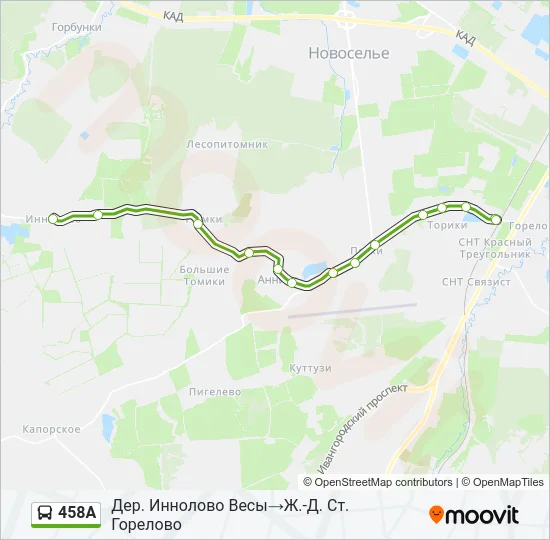 458А Bus Line Map