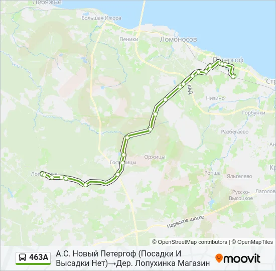 463А Bus Line Map