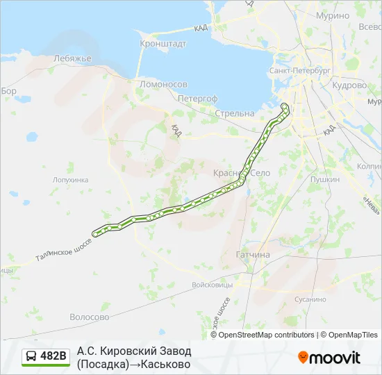 482В Bus Line Map