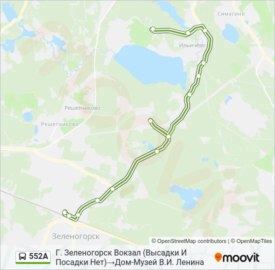 552А Bus Line Map